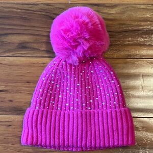 Pink Knit Pom-Pom Beanie for Kids